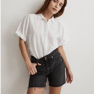 NWT Madewell Short Sleeve Cotton Button Down Courier Slim Central Shirt L
